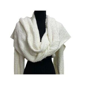 Oboe Sweater Scarf Off White M/L Vintage Y2K 90s Glamorous Pin-Up Style